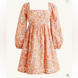 J. Crew Floral Mini Dress in Orange and White